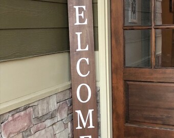 WELCOME SIGN, Welcome Sign for front porch, vertical welcome sign, rustic welcome sign, rustic decor, outdoor welcome sign, wedding gift