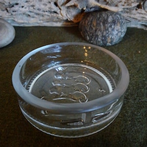 Embossed Ashtray/Jewelry Tray, Made From Upcycled Liquor Bottle