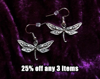 Dragonfly earrings - hypoallergenic option