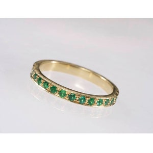 Real Emerald Rings, Green Emerald Band, Emerald Stone Ring, Emerald Eternity Ring, Natural Emerald Ring, Fine Rings, Emerald Band Ring
