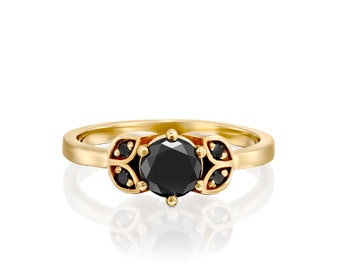 Black Diamond Engagement Ring