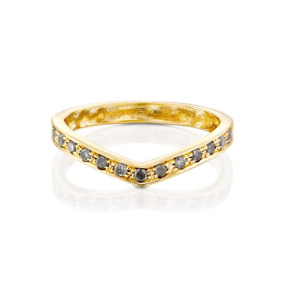 Diamond Stack Ring Unique Gold Ring Modern Gold Jewelry V Etsy Diamond Stack Ring Unique Gold Ring Modern Gold Jewelry V Etsy