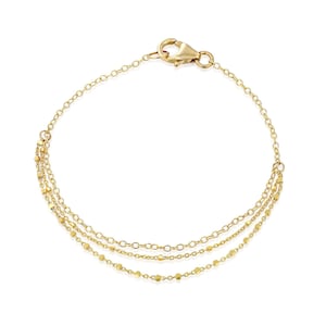14k Gold Chain Bracelet: Layered Boho Style