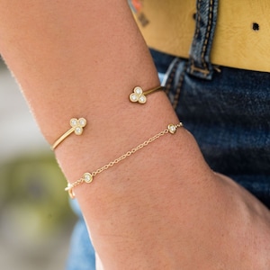 18K Gold Diamond Bracelet, Gold Chain Bracelet, Minimalist Gold Bracelet, Dainty Gold Bracelet, 14k Gold Bracelet, Thin Bracelet for Women