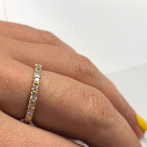 Full Eternity Diamond Ring, Pave Diamond Wedding Band, Diamond Eternity Wedding Ring, 18k Gold Ring, Diamond Stack Ring, Unique Diamond Ring
