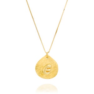 Solid Gold Initial Charm Pendant