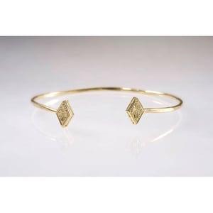 18K Gold Open Cuff Bracelet: Dainty Solid Gold Bangle