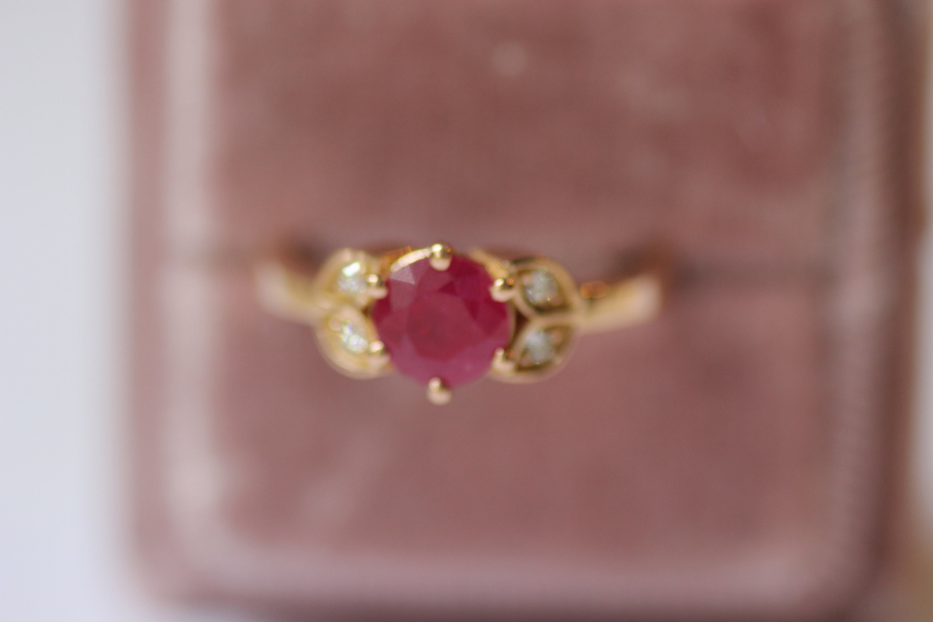Genuine Ruby Ring, Ruby Gold Ring, Multi Stone Gold Ring, Ruby Gold ...
