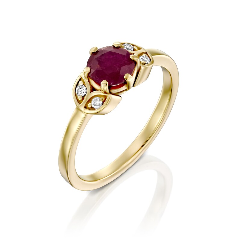 Genuine Ruby Ring Ruby Gold Ring Multi Stone gold Ring Ruby | Etsy