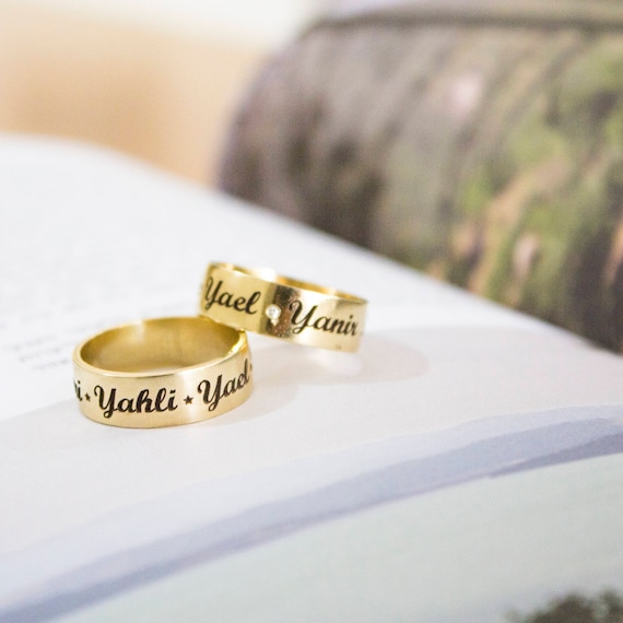 Infinity Couple Rings, Matching Couple Wedding Rings Set, Couple Wedding  Rings, CUSTOMIZE YOUR NAMES Wedding Bands,