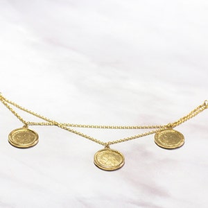 14K Gold Multi Coins Boho Chain Bracelet