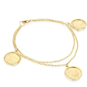 14k Gold Coin Bracelet, Dainty Gold Bracelet, Vintage Gold Bracelet, Boho Gold Bracelet, Modern Bracelet, Gold Chain Bracelet, Thin Bracelet