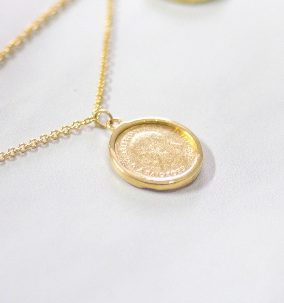 14 karat gold coin cheap necklace