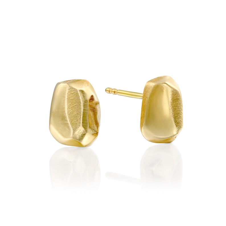 Gold Stud Earrings 18k Gold Studs Solid Gold Earrings Etsy
