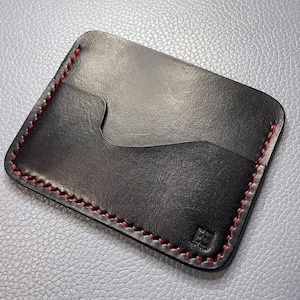 Porte-cartes minimaliste fait main en cuir pleine fleur Tempesti Maine Liscio « M. BLONDE » Cadeau unique de Noël/anniversaire/fête des pères pour lui !