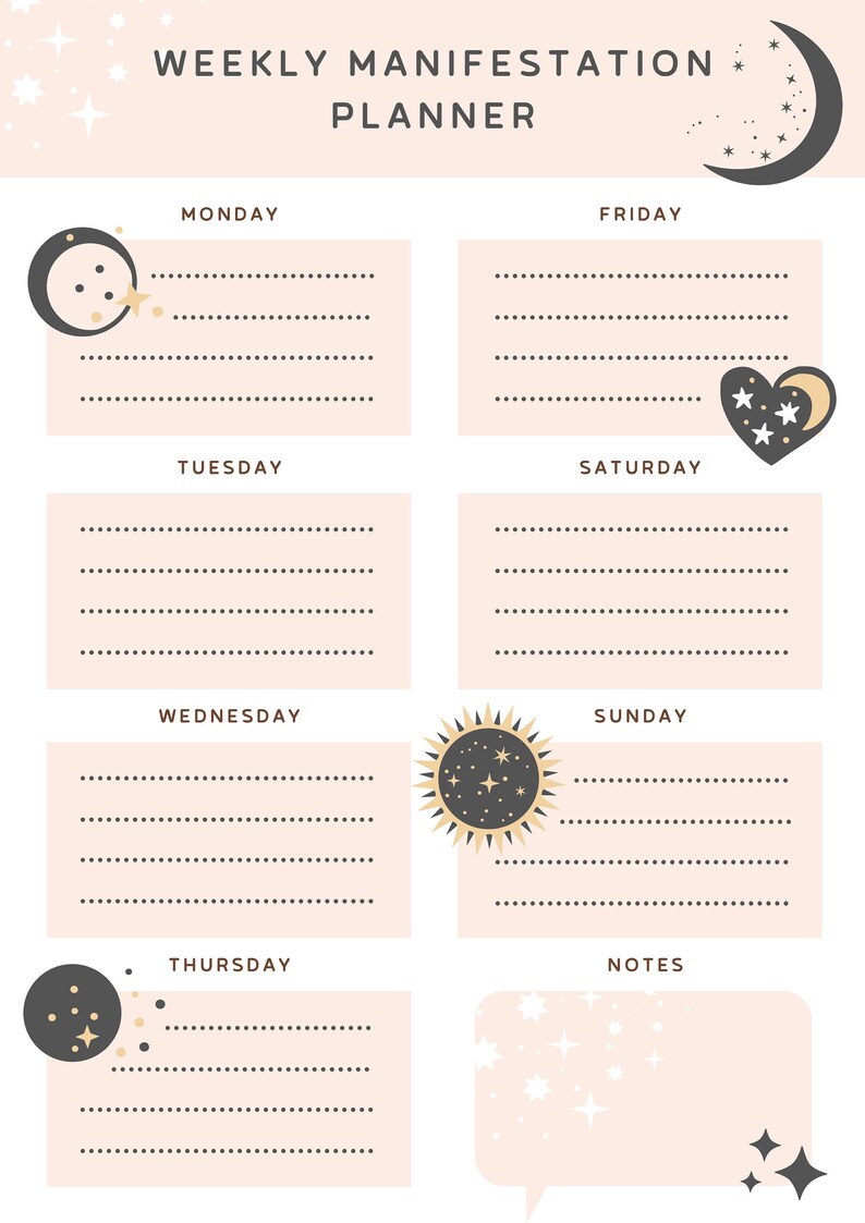Manifestation Planner Digital Download | Etsy