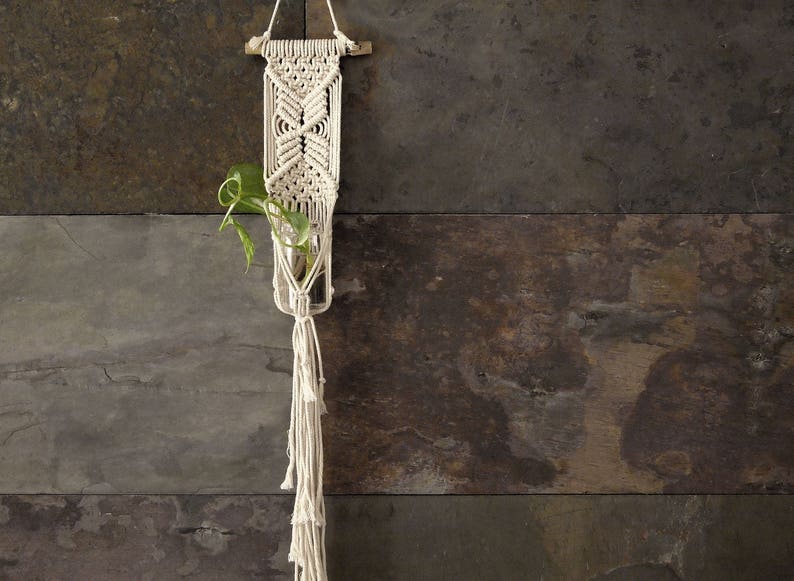 Macramé Flower Pot Handmade Wall Hanger Bohemian Plant Image 0
