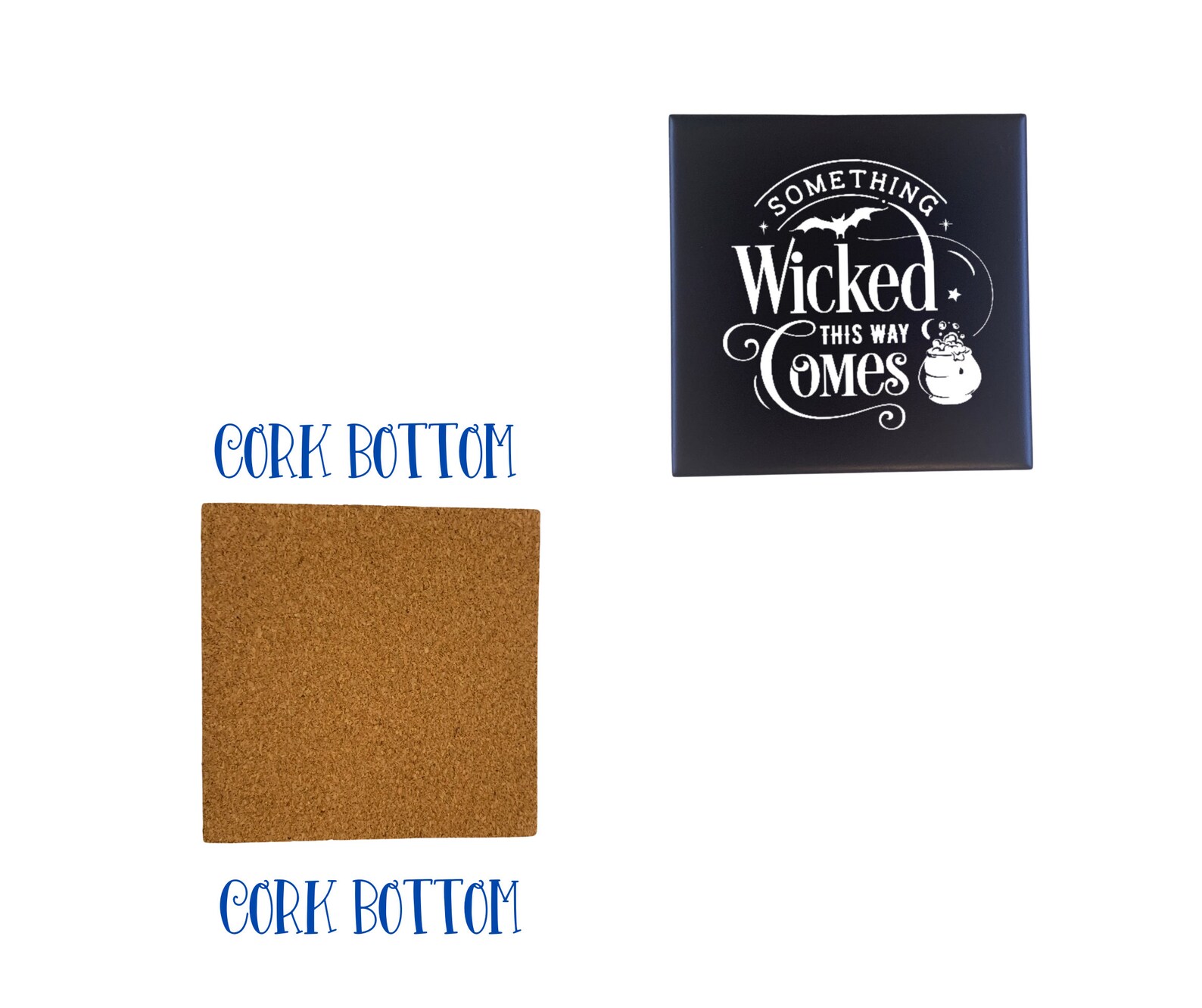 Halloween Drink Coasters Something Wicked This Way Comes Set Etsy