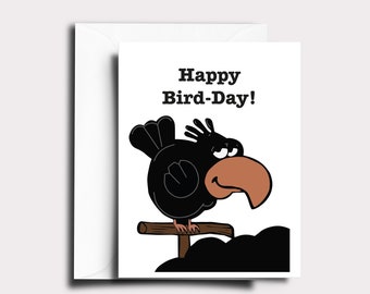 The office birthday card « Happy Bird-Day » | Humoristique birthday card