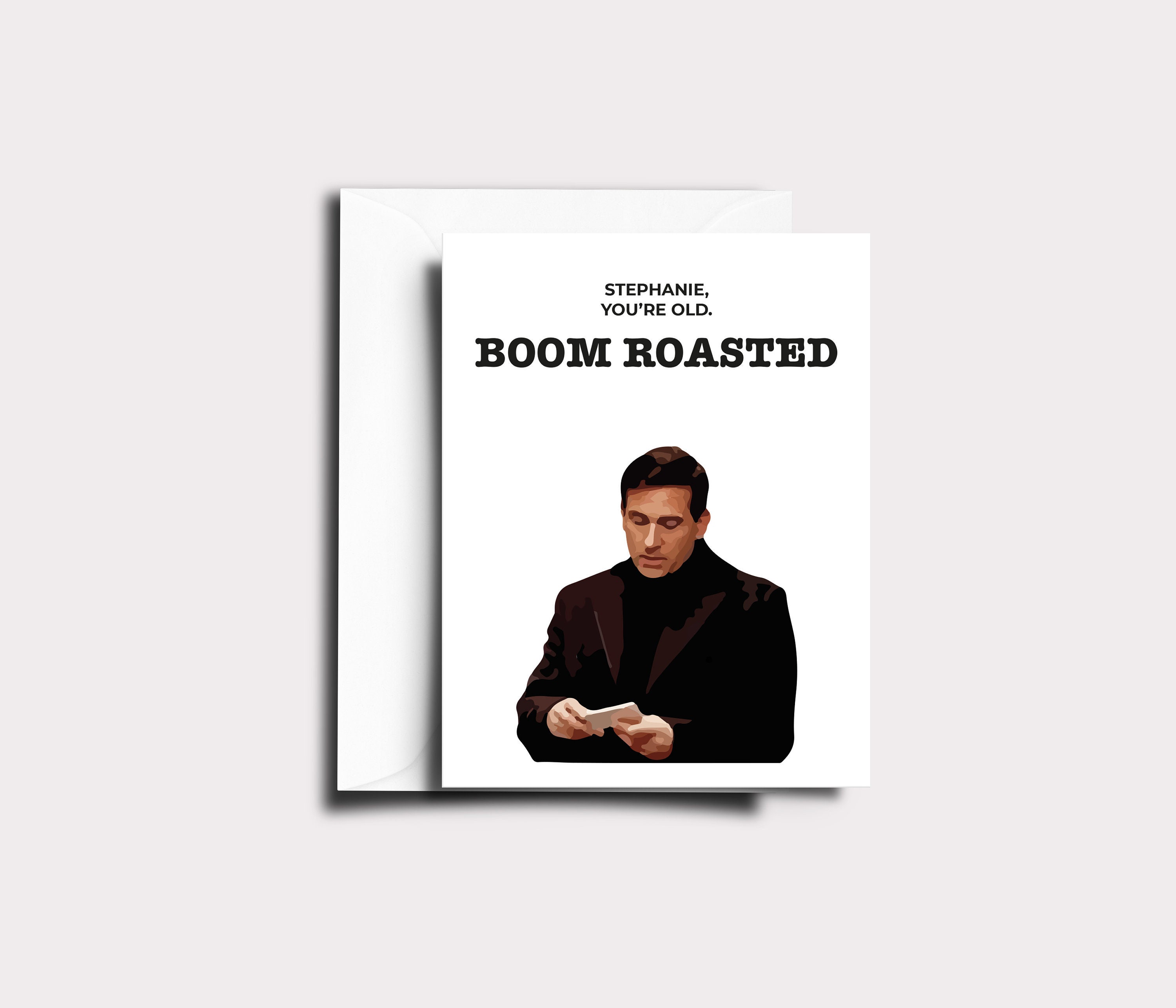The office birthday card « Boom Roasted » | Custom name