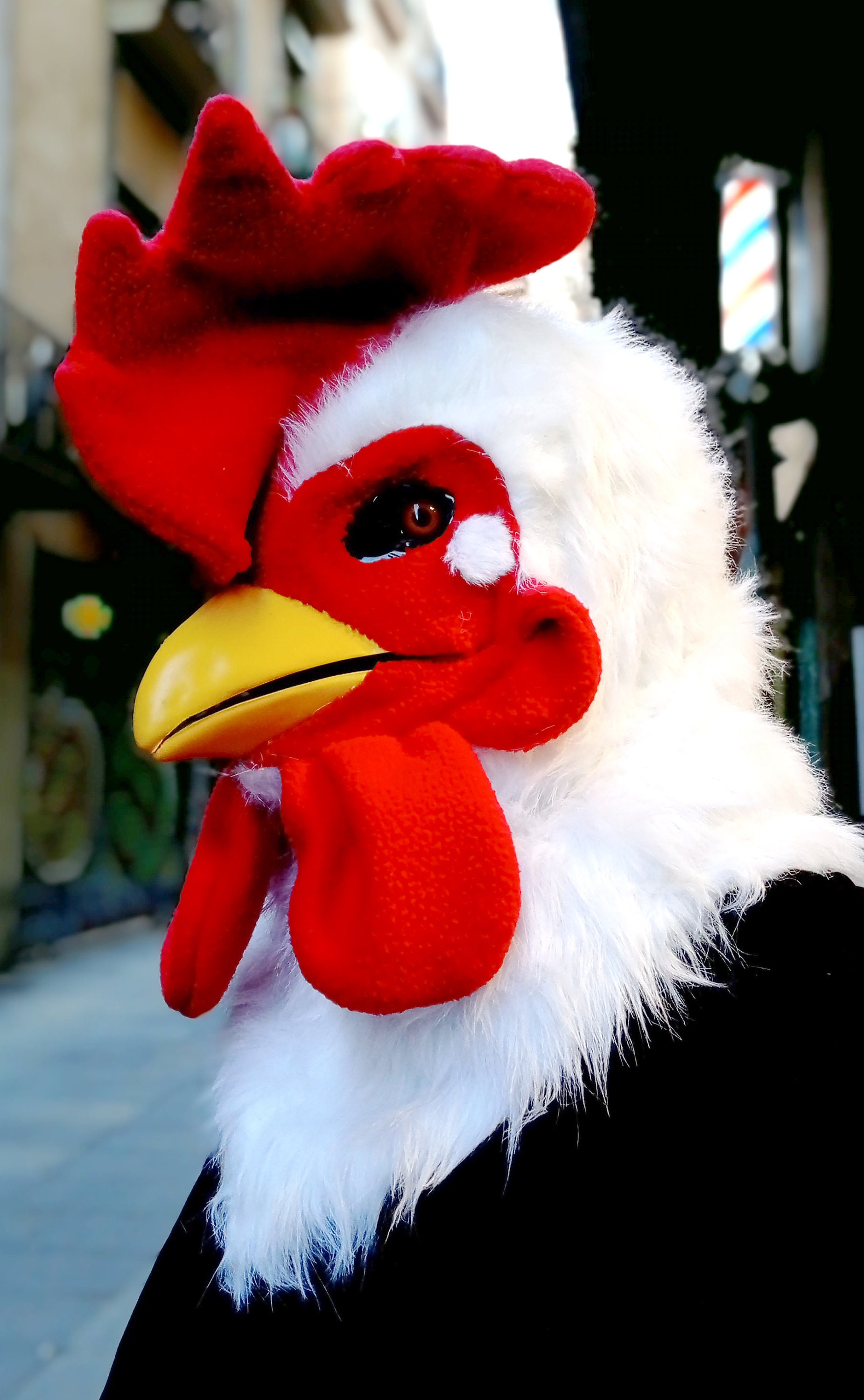 Realistic Rooster Halloween Chicken Costume Mask Faux Fur Cool Etsy