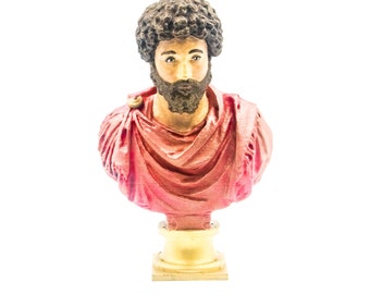 Marcus Aurelius bust Roman emperor meditations stoicism stoic figurine statue statuette inspirational inspiring strong