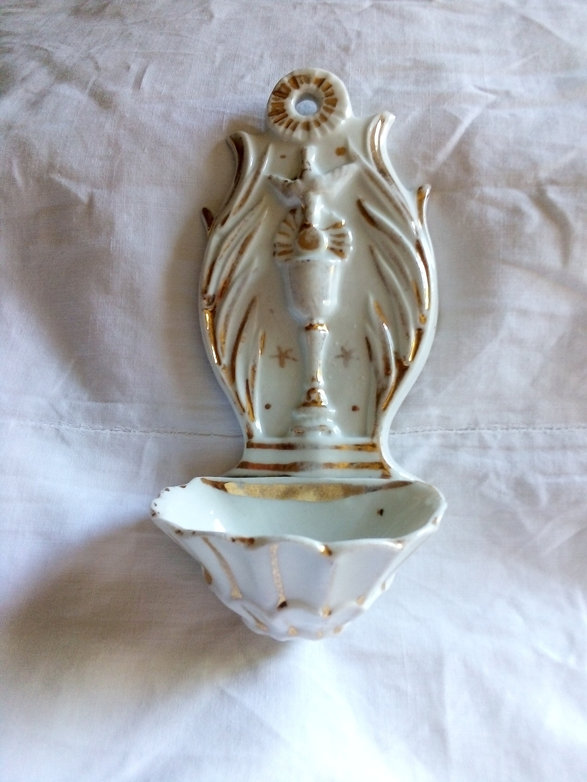 Bénitier Ancien en Porcelaine de Paris.