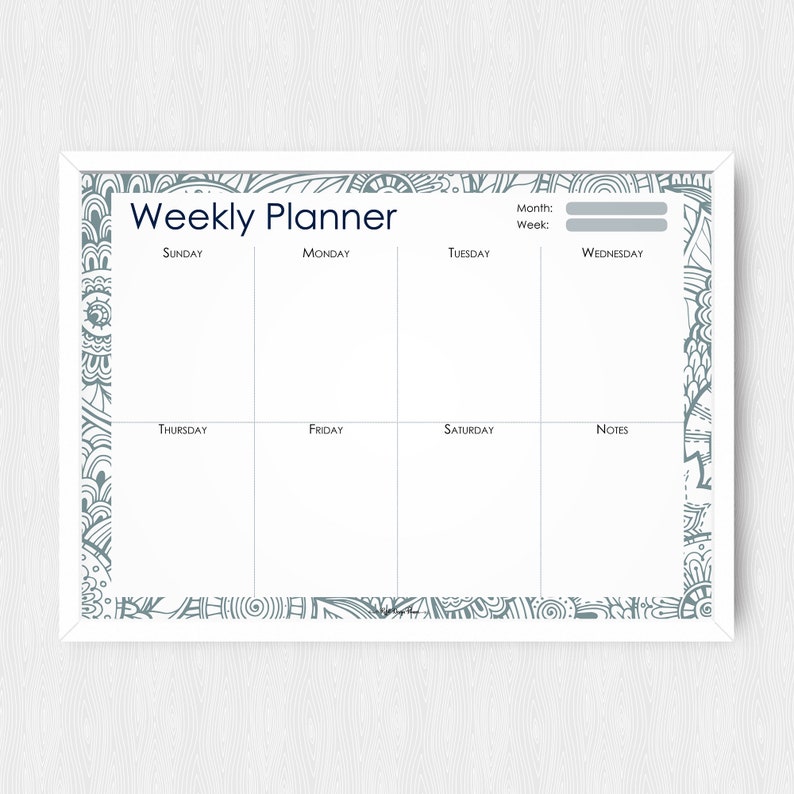 Wall Calendar 2018 Desk Pad Printable Weekly Planner Week