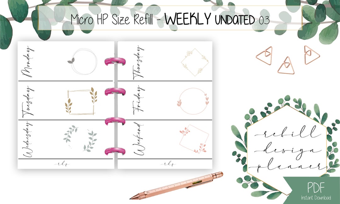 PRINTABLE Micro HP Size Printable Planner Micro HP Inserts Micro Happy ...