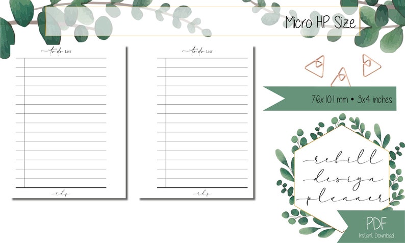 PRINTABLE Micro HP Size Printable Planner Micro HP Inserts Micro Happy ...