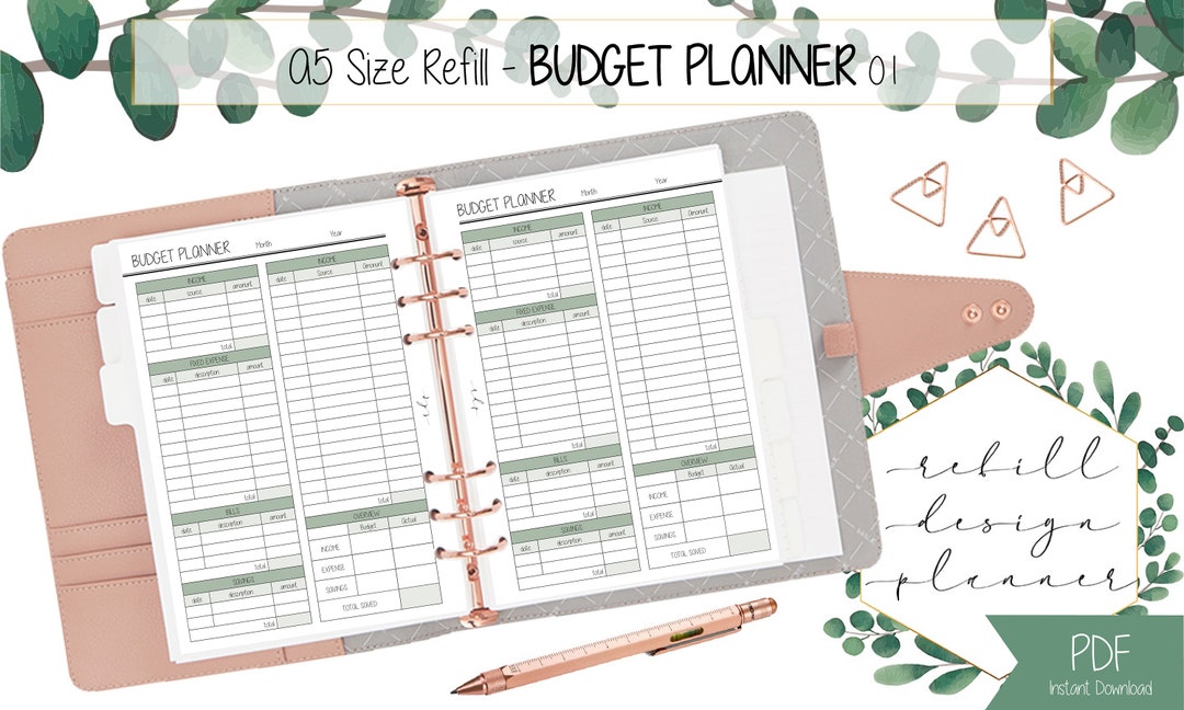 PRINTABLE A5 Size Budget Planner A5 Printable Planner Inserts - Etsy