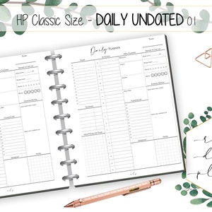 PRINTABLE HP Classic | Printable Happy Planner Inserts | Daily Planner | DO1P | Undated | Daily Happy Planner Classic | PDF Digital Download