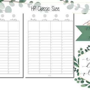 PRINTABLE HP Classic Printable Happy Planner Inserts Weekly Planner Mambi Classic Weekly Happy ...