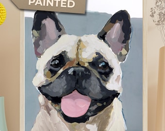 Custom Pet Portrait from Photo, Hand Painted Acrylic Painting, Personalized Dog Portrait, Pet Memorial Gift, Unique Pet Lover Gift