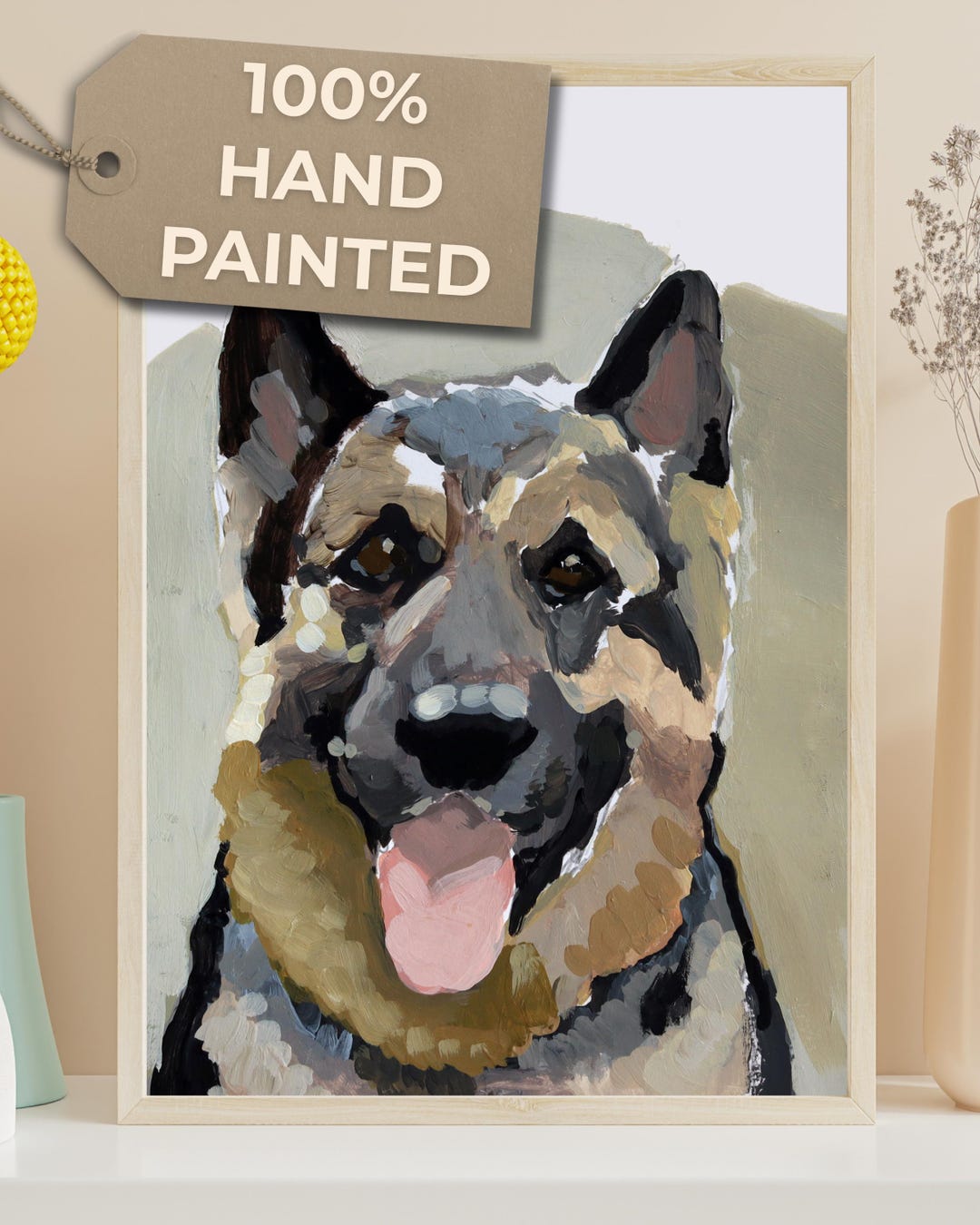 Hand Painted Dog Memorial Portrait From Photo – Custom Pet Loss Gift ...