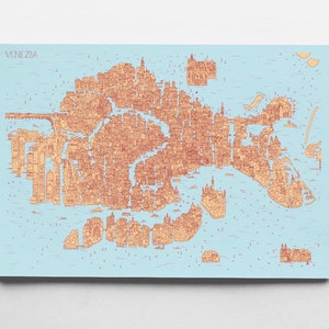 Poster della mappa di design VENICE, stampa d'arte - 'secolo'