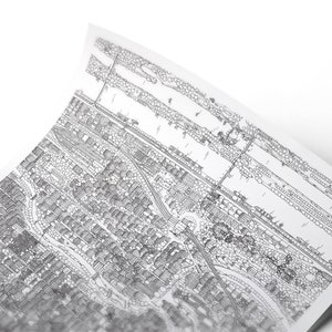 Cartel del mapa de diseño de VIENA, impresión de arte - 'blanco y negro'