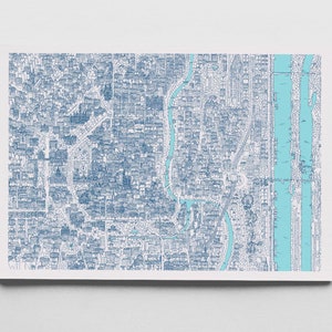 Póster de mapa de diseño de VIENA, impresión artística - 'turquesa'