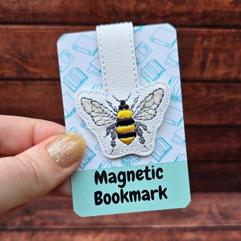 Embroidered Bumble Bee Magnetic Bookmark: Book Lover Gift - Etsy