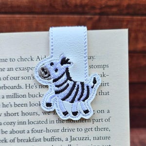 Embroidered Zebra Magnetic Bookmark | Book Lover Gift