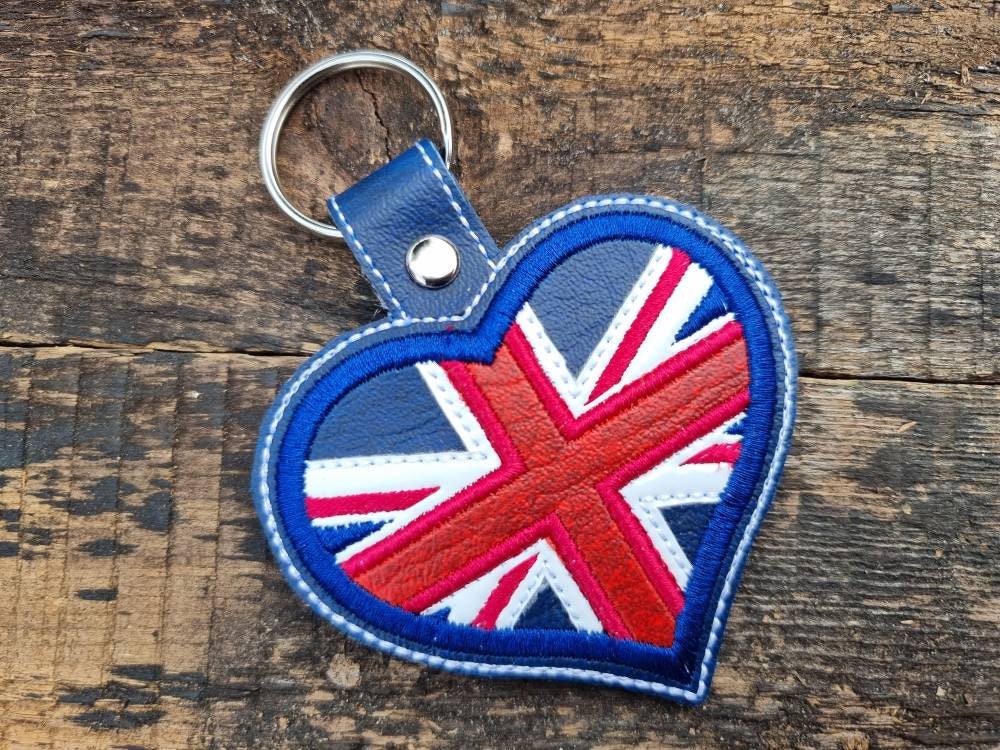 I Love London Heart Shape Metal Key Ring Logo In Union - Foto 3
