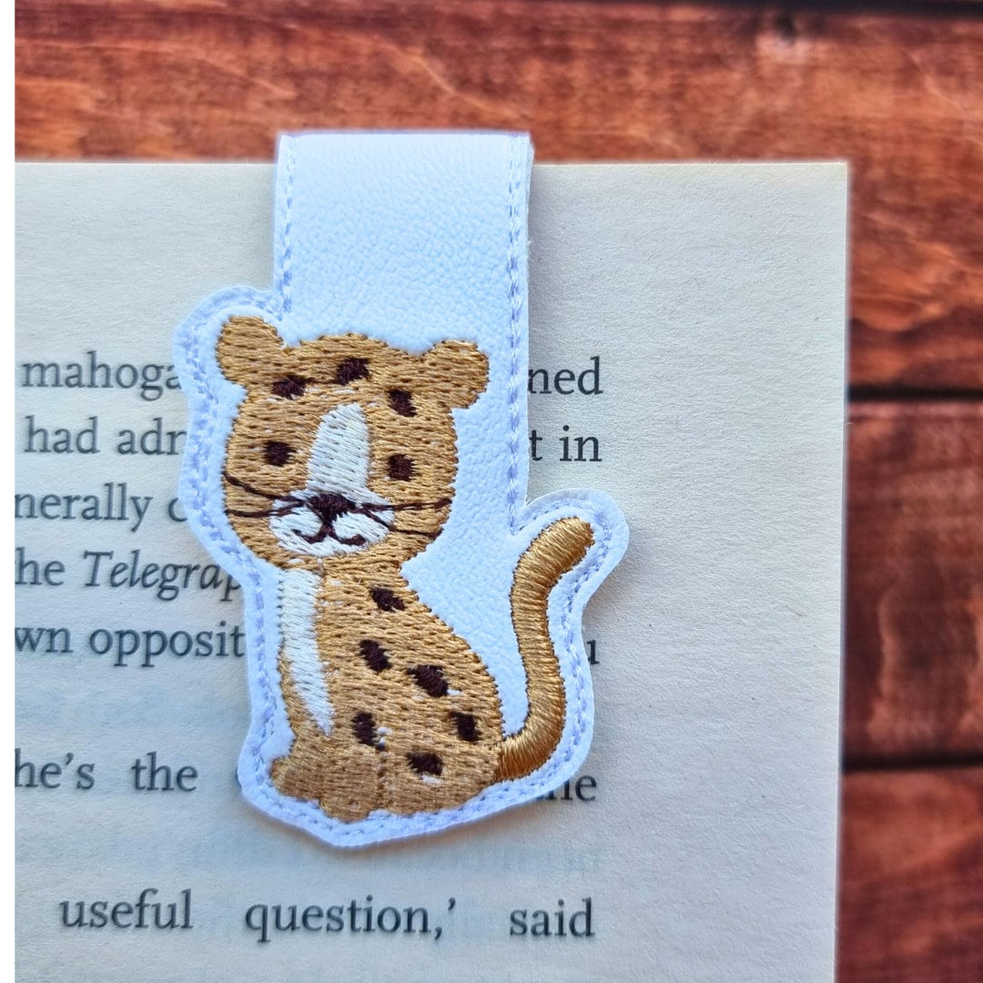 Cute Cheetah Bookmark Embroidered Bookmark Folded