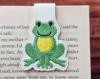 Söt groda magnetiskt bokmärke | Broderat bokmärke | Vikt magnetisk design | Gåva för bokälskare | Gåva för djurälskare | Boktillbehör