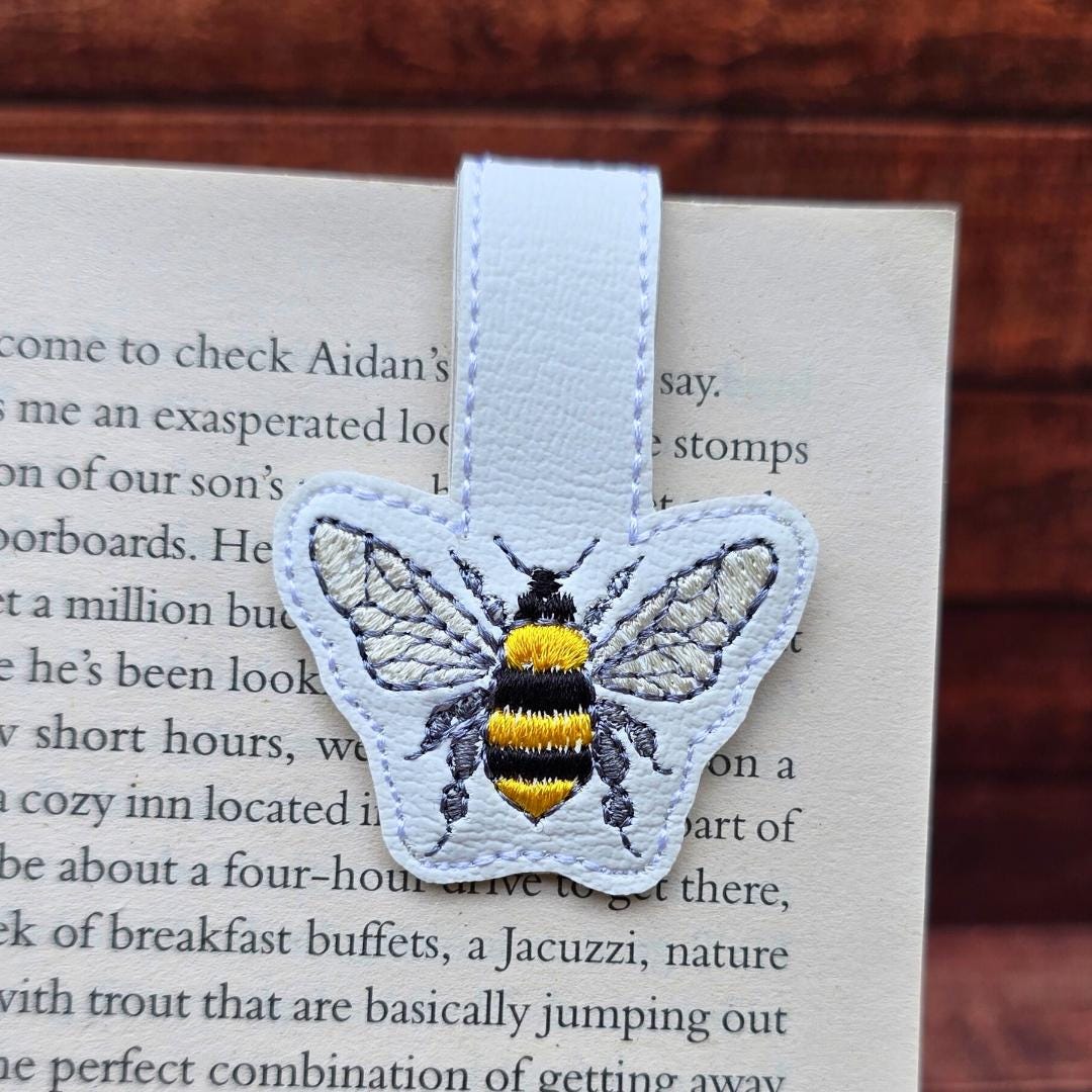 Embroidered Bumble Bee Magnetic Bookmark: Book Lover Gift - Etsy