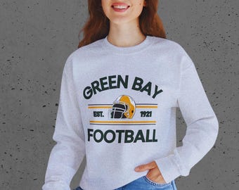 Green Bay Packers Football Sweatshirt, Football Sweatshirt Comfort Colors, Sweatshirt nfl, Football Sweatshirt