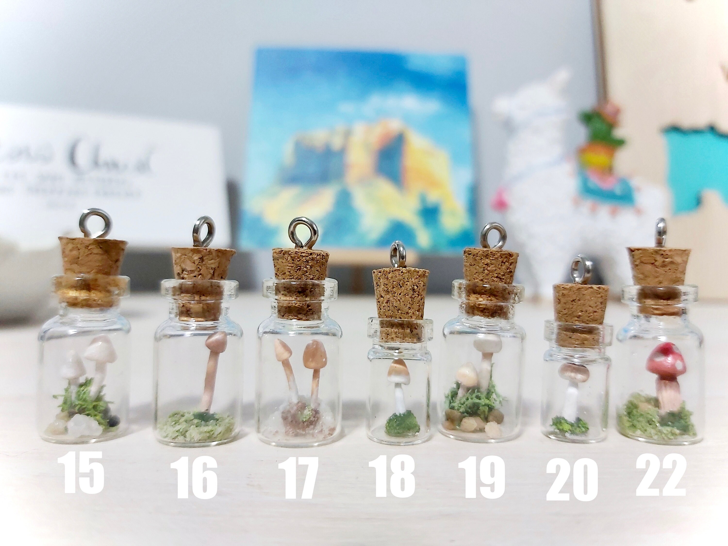 Personalized Glass Bottle Keychain Wood burnt miniature Etsy