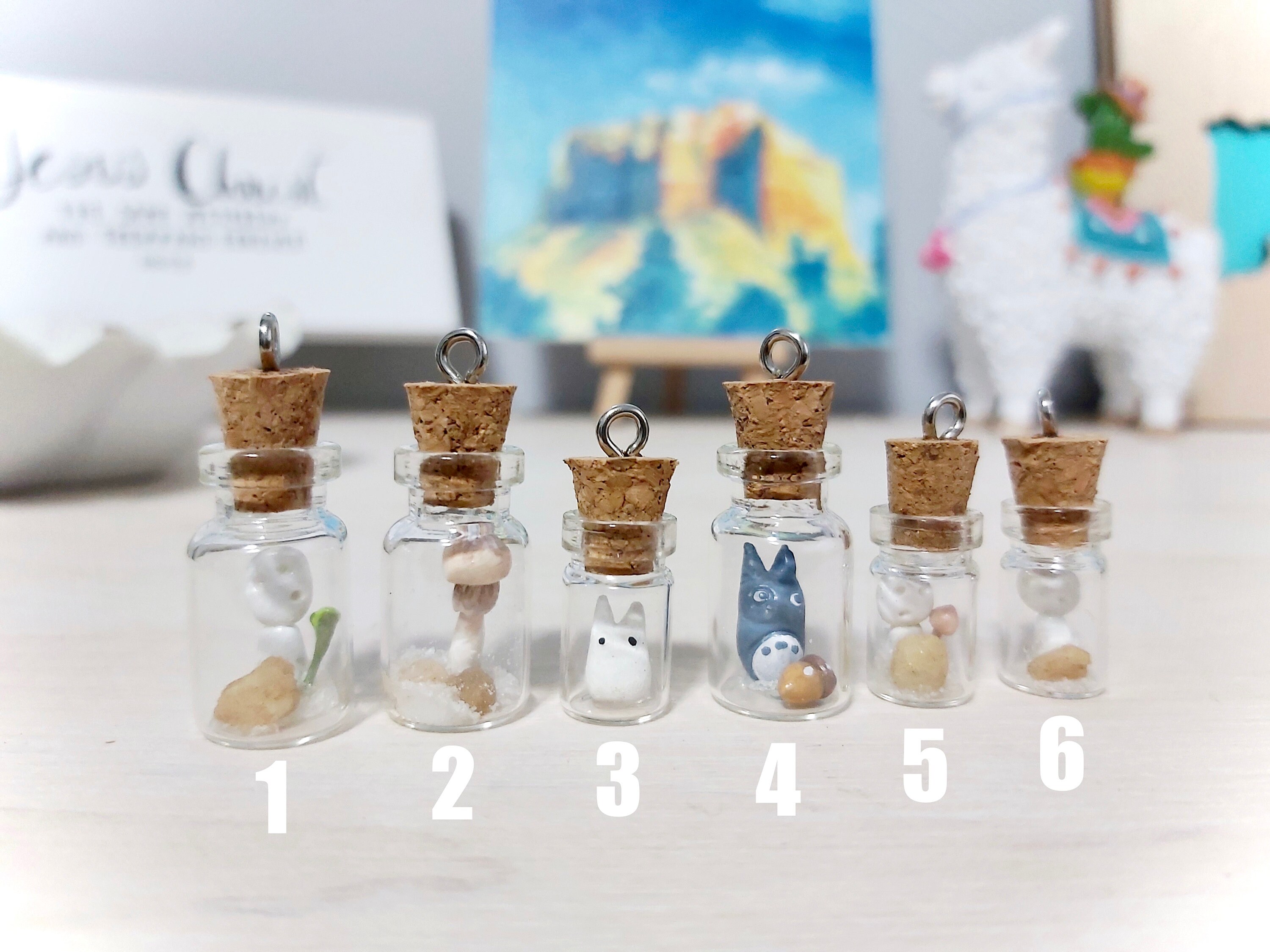 Personalized Glass Bottle Keychain Wood burnt miniature Etsy