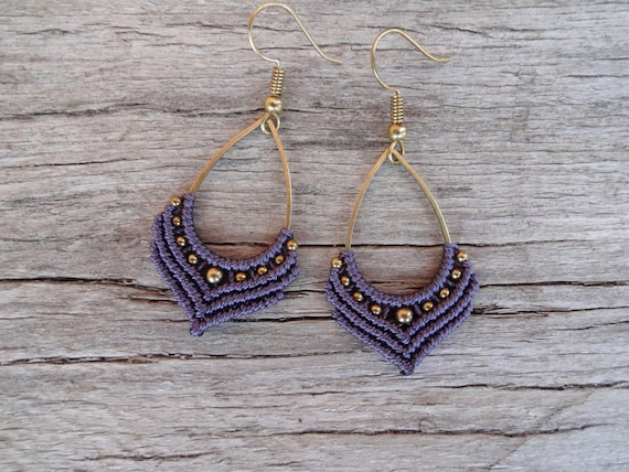 Macrame Earrings Tutorial 9 Micro Macrame Pattern Pdf Tutorial DIY Macrame Earrings Macrame Earrings Pattern Step by Step Pattern Etsy
