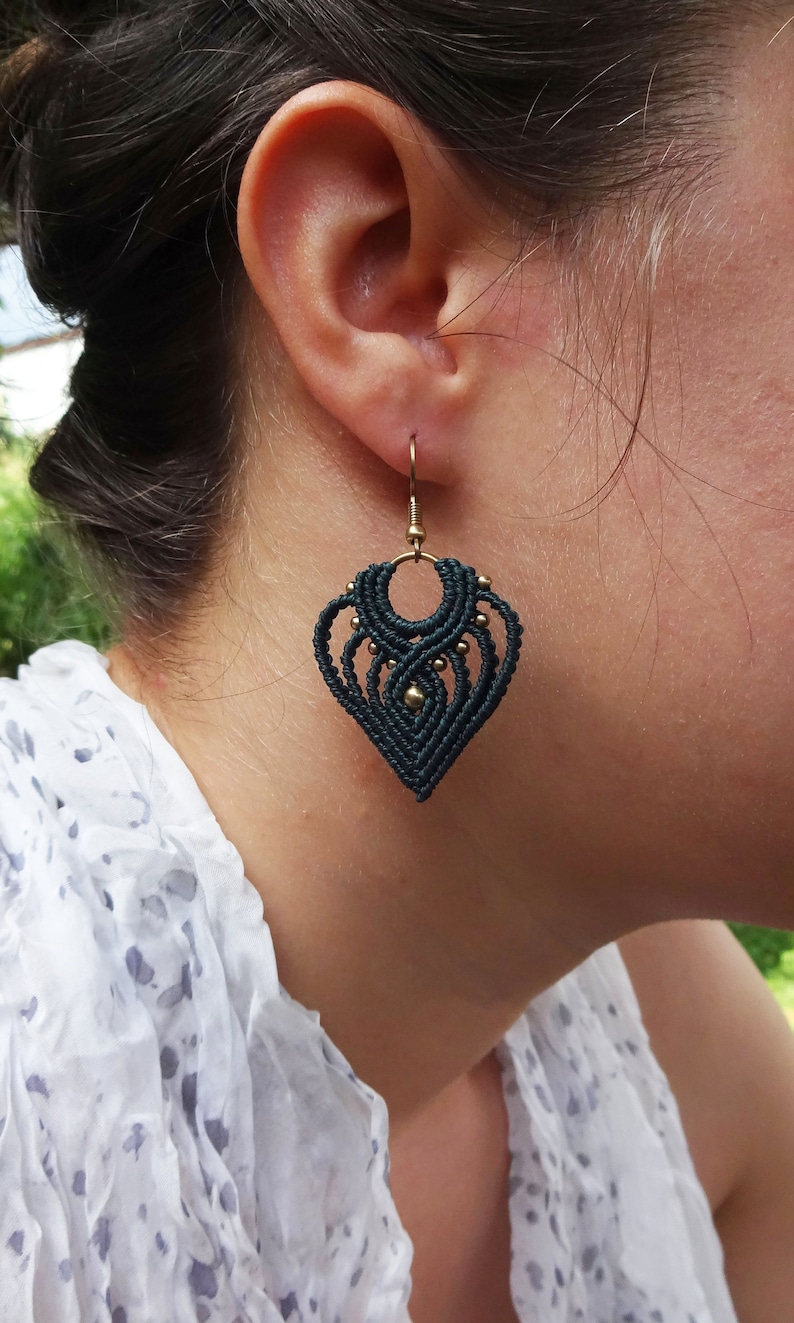 Macrame Earrings Tutorial 7 Micro Macrame Pattern Pdf Etsy Australia