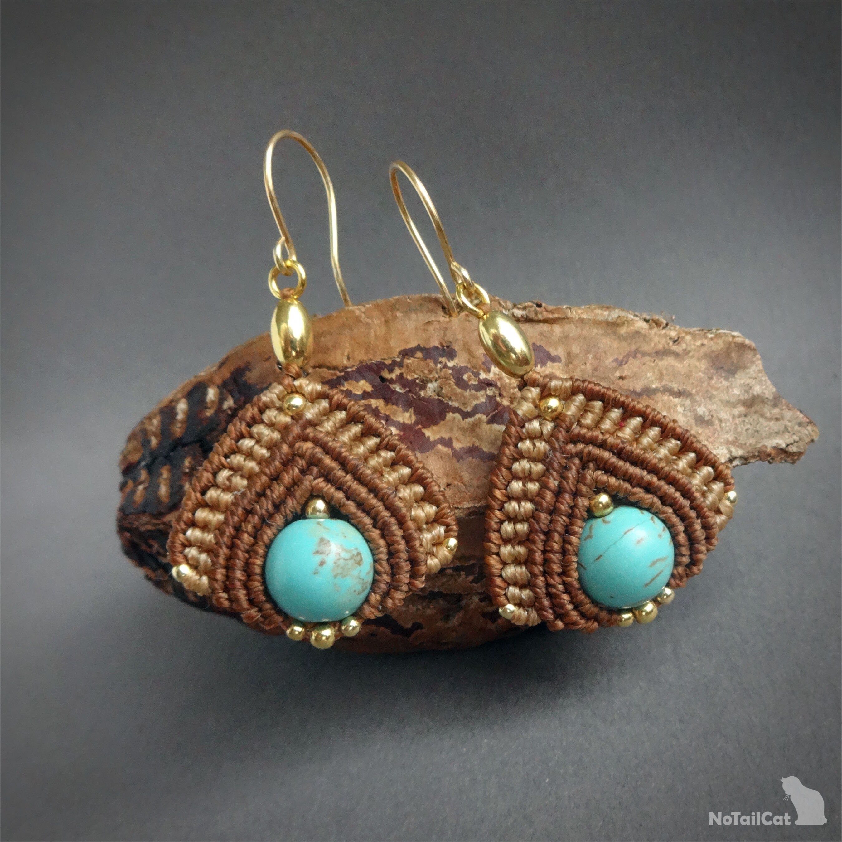 Macrame earrings 925 sterling silver 24K gold plated beads Etsy